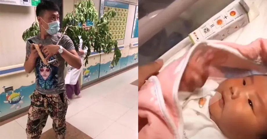 Đến đón con mới sinh về, ông bố vác theo một thứ khiến cả khoa sản tròn mắt nhìn